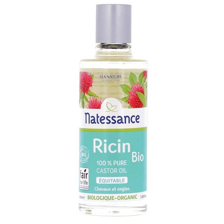 Bio-Rizinusöl 100% rein Natessance - Flasche mit 100 ml