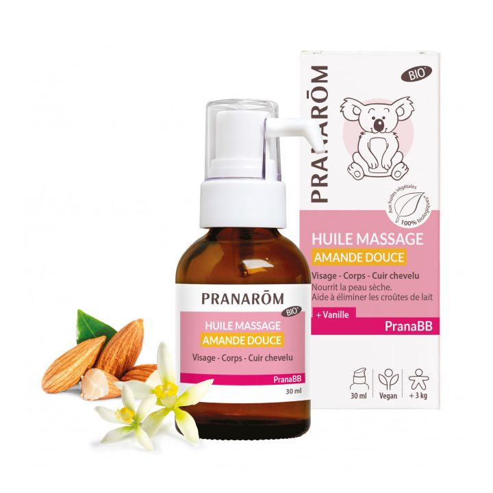 Bio Süßmandel-Massageöl PranaBB Pranarôm - 30ml Flasche