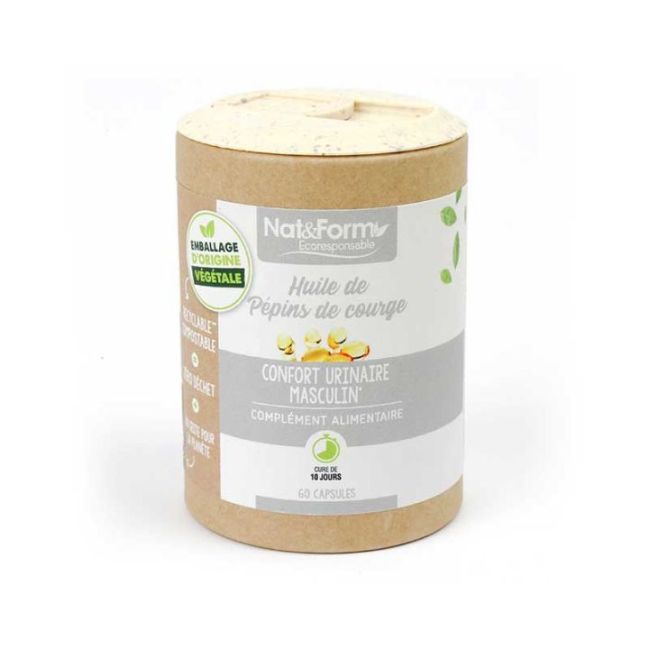 Ecoresponsable Kürbiskernöl Nat&Form - Dose mit 60 Kapseln