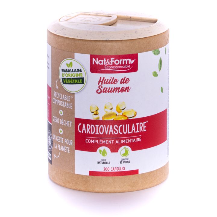 Ecoresponsable Lachsöl Nat&Form - Dose mit 200 Kapseln