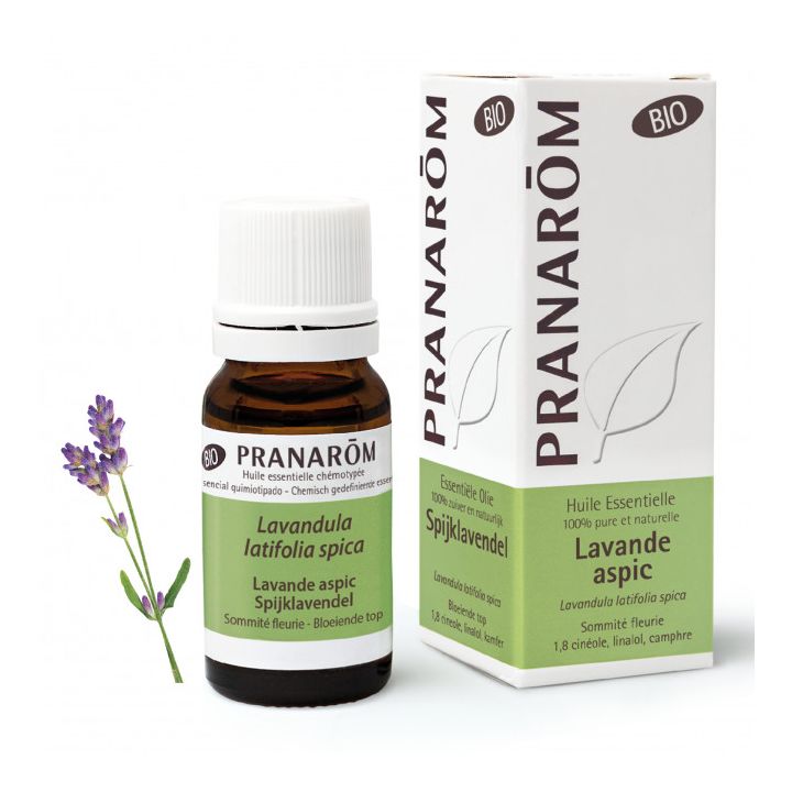 Ätherisches Öl Lavendel aspic Bio (Lavandula spica) Pranarom - Flasche mit 10 ml