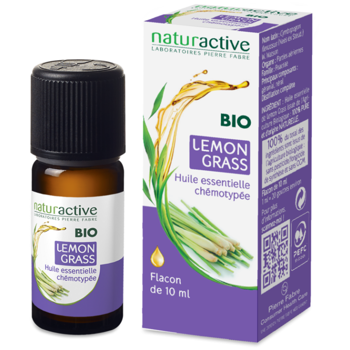 Bio ätherisches Öl Zitronengras Naturactive - Flasche mit 10 ml