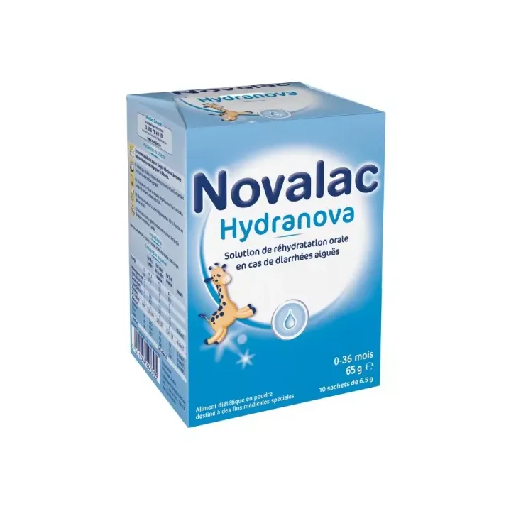 Hydranova orale Rehydratationslösung 0-36 Monate Novalac - Packung mit 10 Beuteln