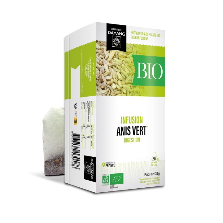 Bio-Anisgrüntee zur Verdauung Dayang - 20 Beutel pro Packung