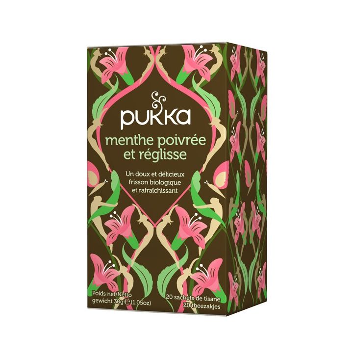 Infusion Pfefferminze & Süßholz (Pfefferminze & Lakritz) BIO Pukka - 20 Beutel