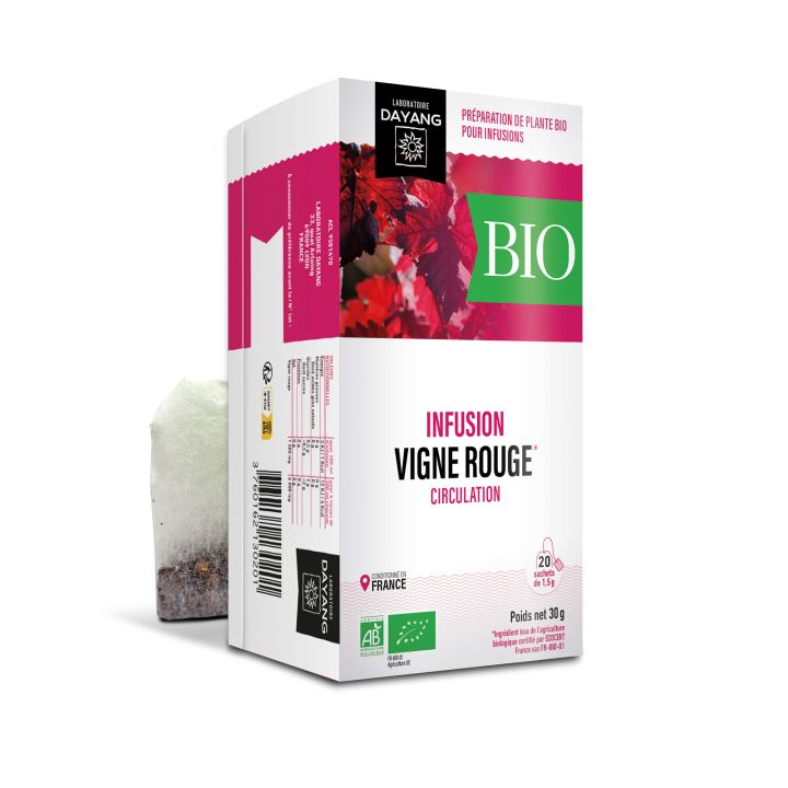 Bio-Rotwein-Tee für leichte Beine Dayang - 20 Beutel pro Packung