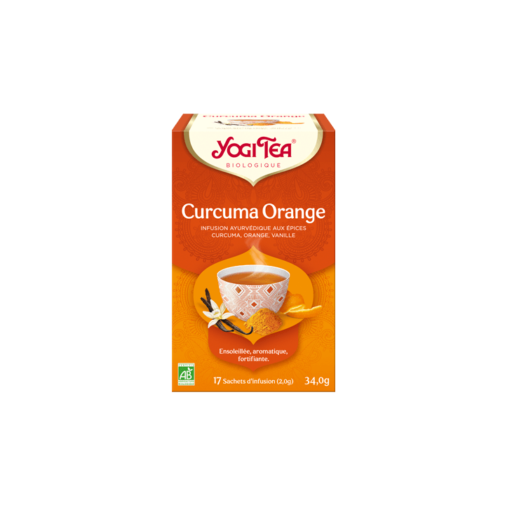 Ayurvedischer Kurkuma Orange Tee Yogi Tea - Box mit 17 Beuteln