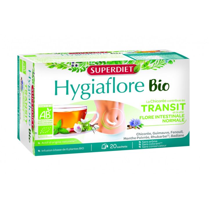 Infusion Transit Hygiaflore bio Superdiet - Schachtel mit 20 Beuteln