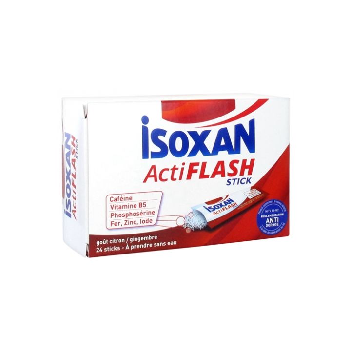 Isoxan ActiFlash Geschmack Zitrone Ingwer - Box mit 24 Sticks
