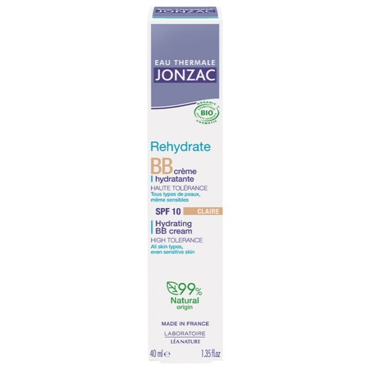 Rehydrate BB Creme feuchtigkeitsspendend bio SPF 10 helle Nuance Jonzac - Tube mit 40ml
