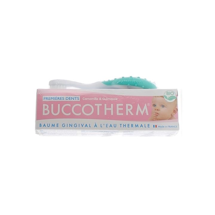 Bio-Zahnpflegeset für die ersten Zähne 0 bis 2 Jahre Buccotherm - eine Tube mit 50 ml + eine Zahnbürste