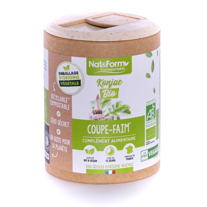 Konjac bio Ecoresponsable Nat&Form - Dose von 200 Kapseln