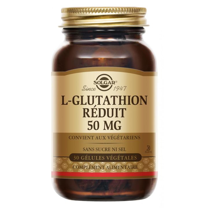 L-Glutathion 50 mg Solgar - Dose von 30 pflanzlichen Kapseln