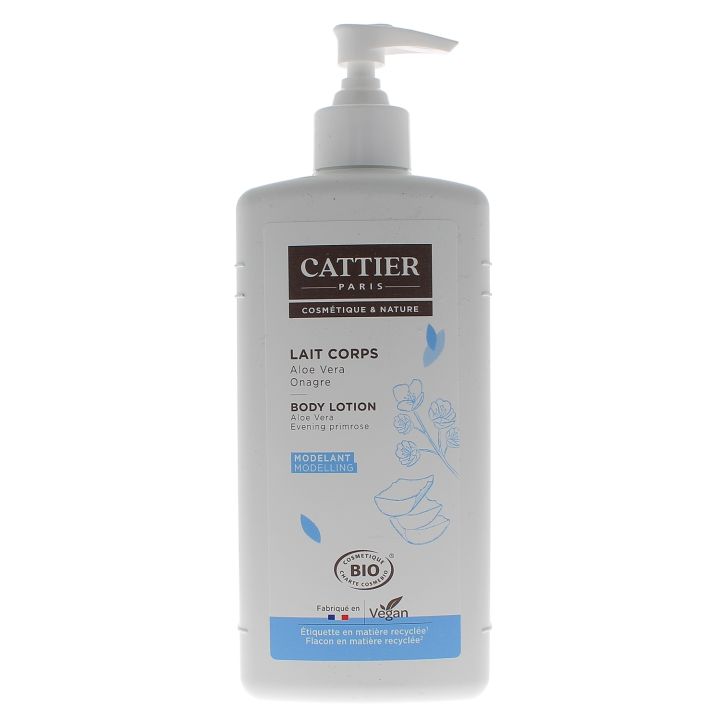 Körpermilch mit Bio-Aloe Vera und Nachtkerze von Cattier - Pumpflasche mit 500 ml