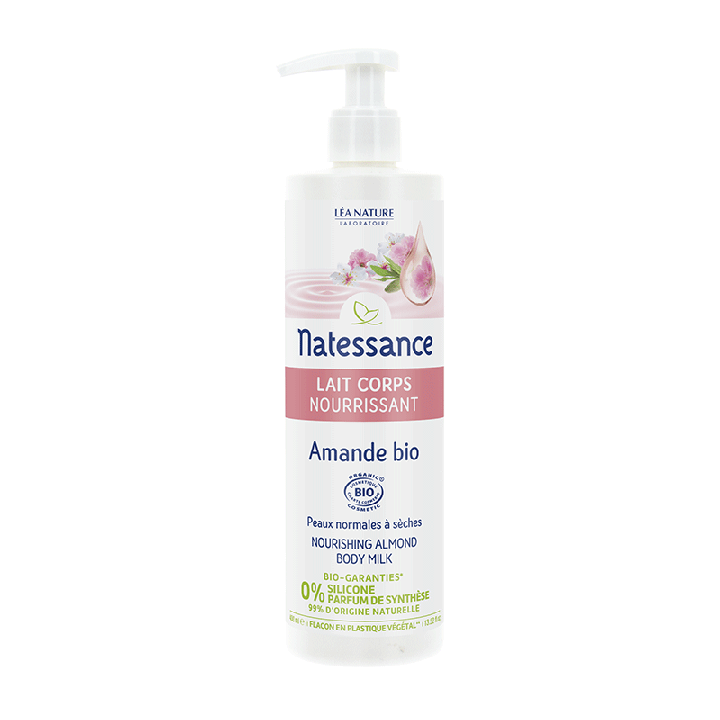 Bio-Mandel Körpermilch Natessance - Pumpflasche 400 ml