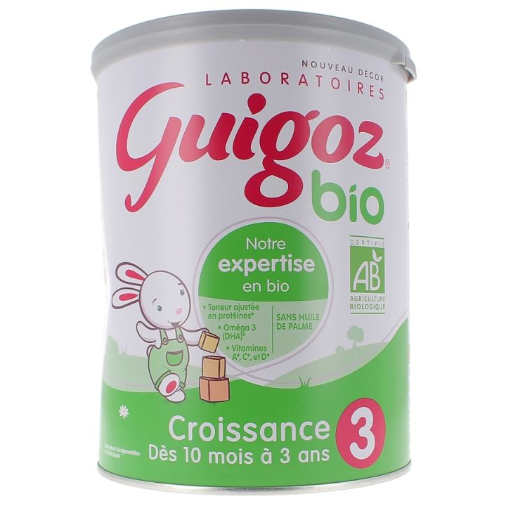 Bio-Wachstumsmilch 10 Monate bis 3 Jahre Guigoz - 800 g Glas