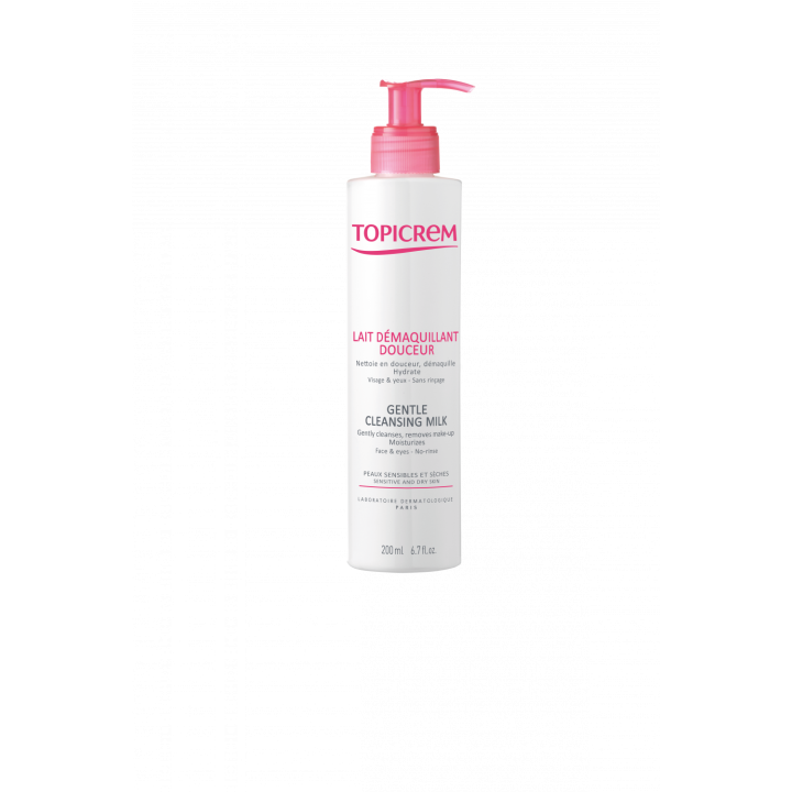 Sanfte Reinigungsmilch Topicrem - Pumpflasche mit 200 ml
