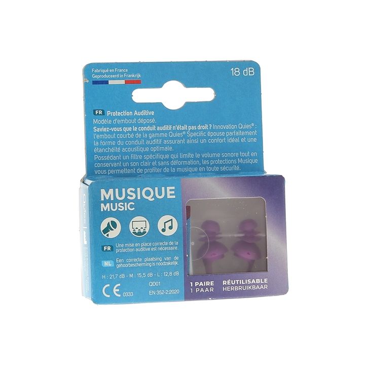 Musikgehörschutz Quies - Box mit 1 Paar