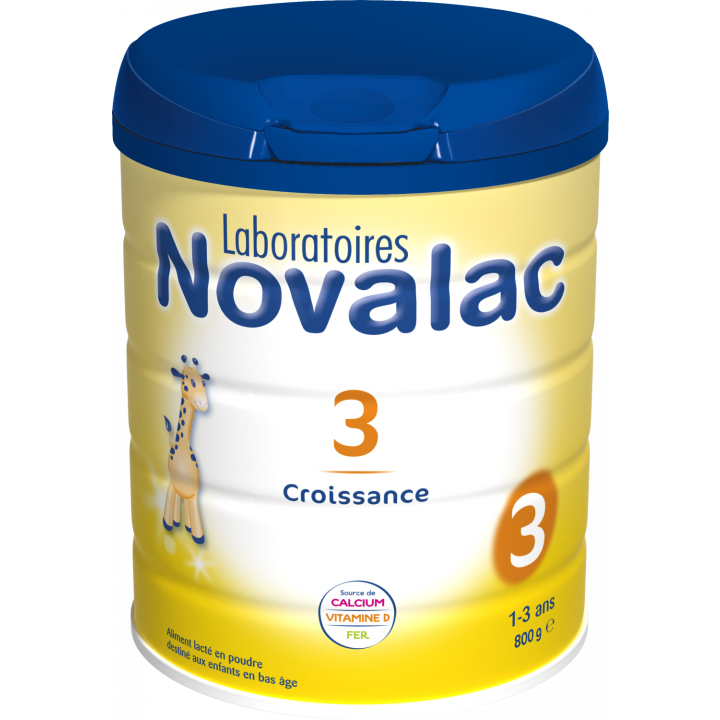 Novalac 3. Alter Milchpulver für das Wachstum von 1 bis 3 Jahren - Dose mit 800 g