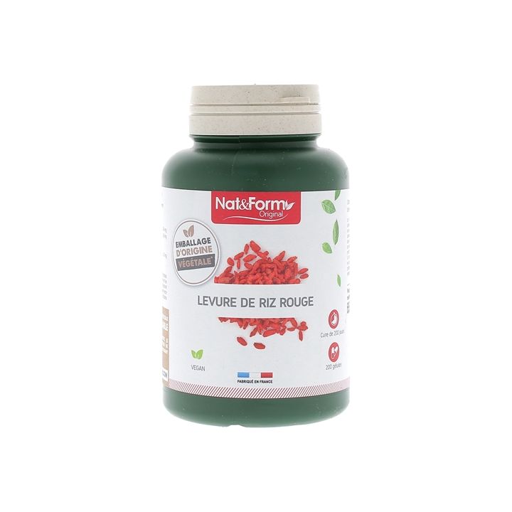 Bio Rote Reismehl Original Nat&Form - Dose mit 200 Kapseln