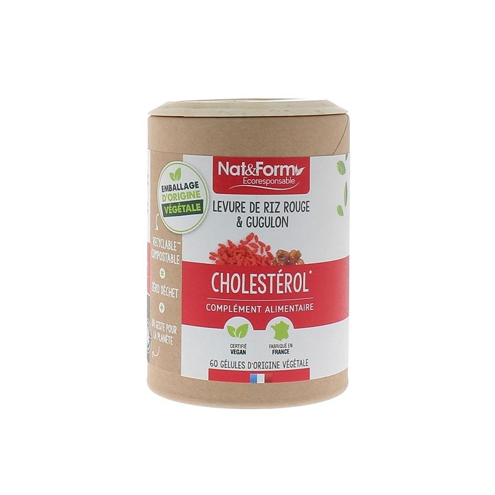 Rote Reismehl & Gugulon Cholesterin Nat&Form - Dose mit 60 Kapseln