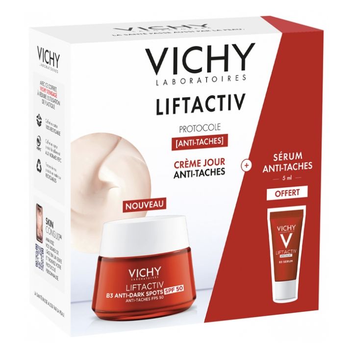LiftActiv B3 Anti-Dunkle Flecken Creme SPF50 + Specialist B3 Serum gegen braune Flecken & Falten 5 ml geschenkt Vichy - Set aus 2 Produkten
