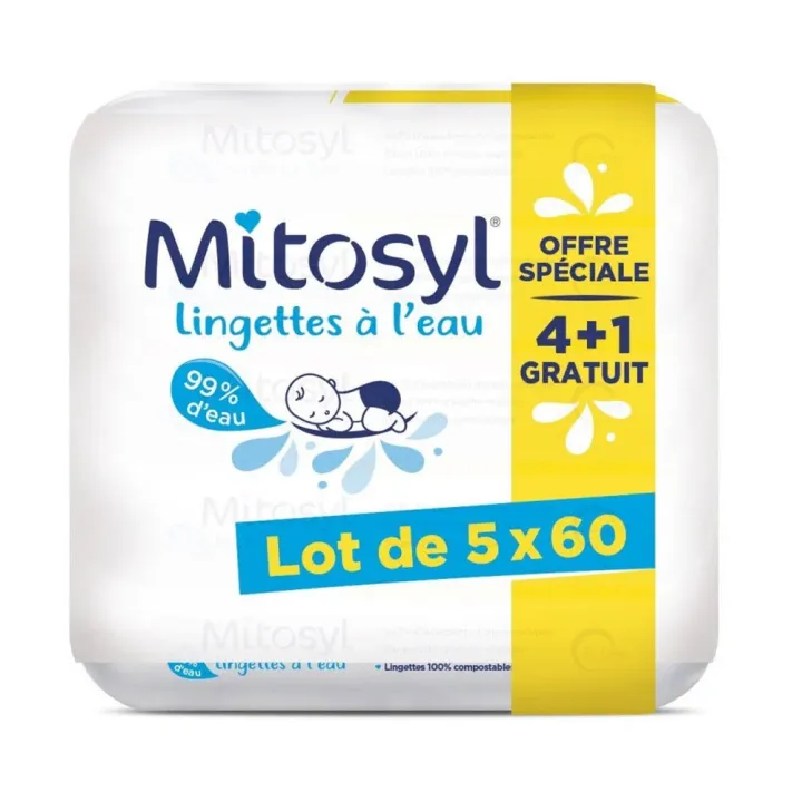 Mitosyl Feuchttücher - 5er Pack mit 60 Feuchttüchern