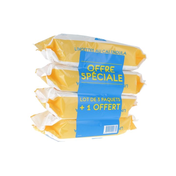 Calendula-Feuchttücher für Babys von Gifrer - 4 x 70 Tücher im Set