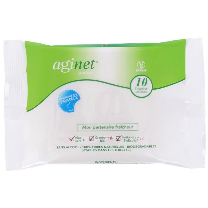 Intime Tücher Aginet Pocket - Packung mit 10 Tüchern