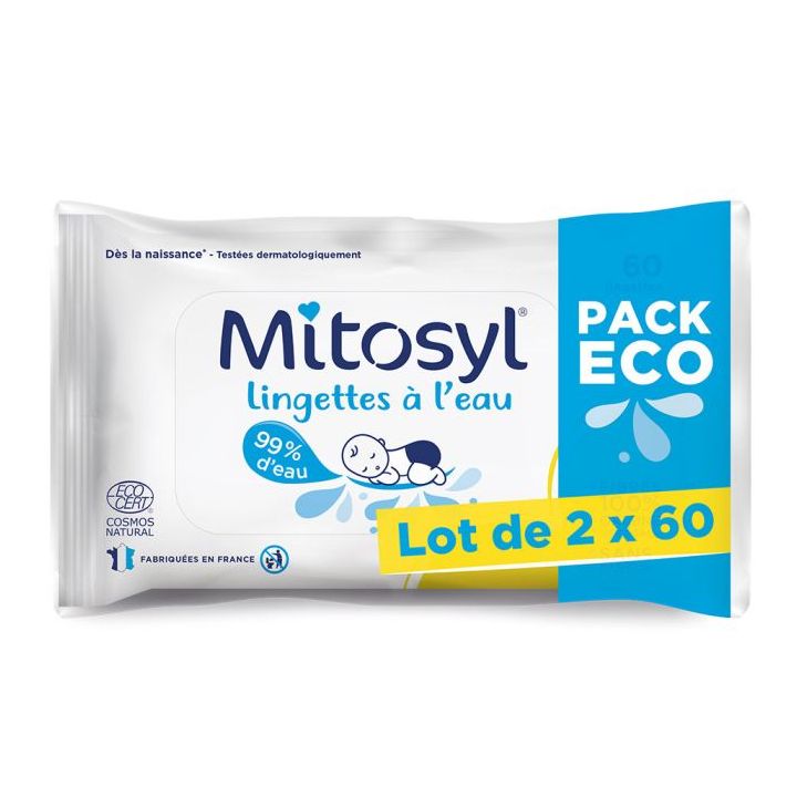 Mitosyl Feuchttücher - 2er-Pack mit 60 Tüchern