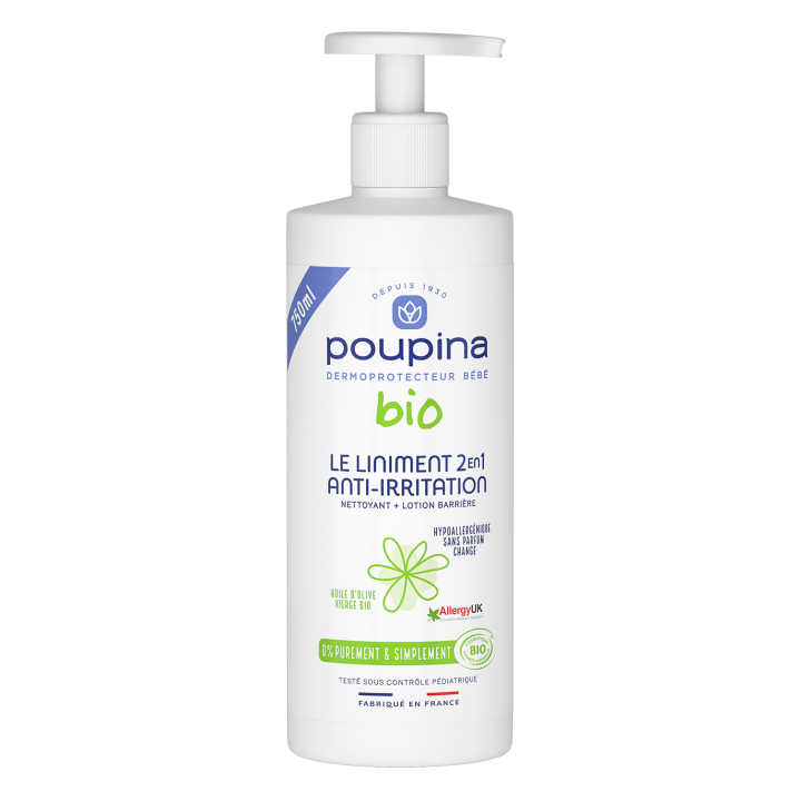 Liniment 2in1 anti-irritation bio Poupina - Pumpflasche von 750ml