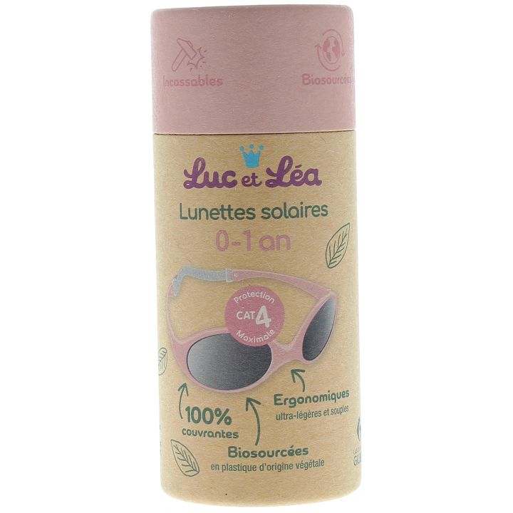 Biobasierte Sonnenbrille Kategorie 4 0-1 Jahr puderrosa Luc und Léa - 1 Paar Brillen