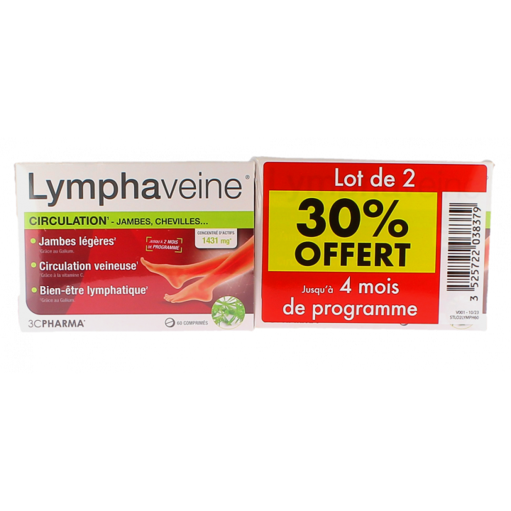 Lymphaveine Circulation 3C Pharma - 2er Pack mit 60 Tabletten