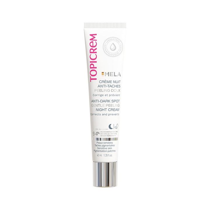 MELA Nachtcreme gegen Flecken sanftes Peeling Topicrem - Tube mit 40 ml