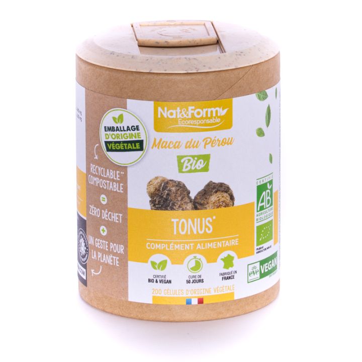 Maca Bio Ecoresponsable Nat&Form - Dose von 200 Kapseln