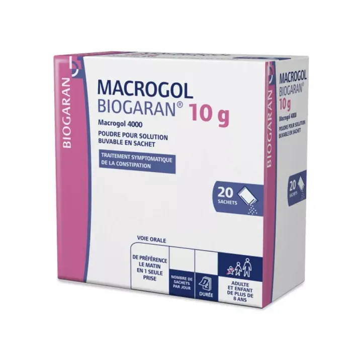 Macrogol 10 g Biogaran - Packung mit 20 Beuteln