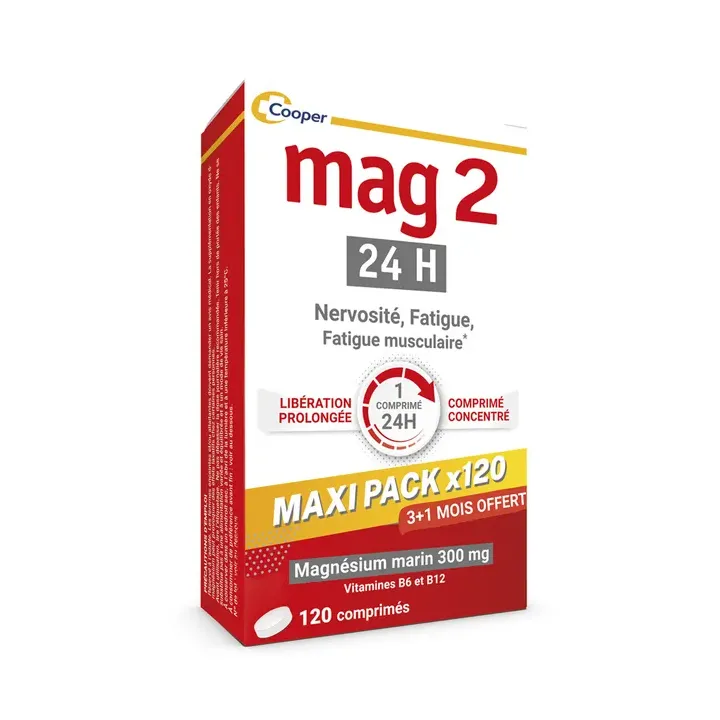 Mag 2 24h Meeresmagnesium Cooper - Packung mit 120 Tabletten