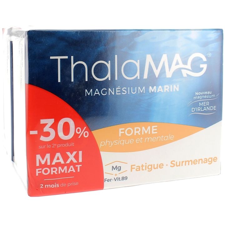 Meeresmagnesium für körperliche und geistige Fitness Thalamag - Packung mit 2 x 60 Kapseln