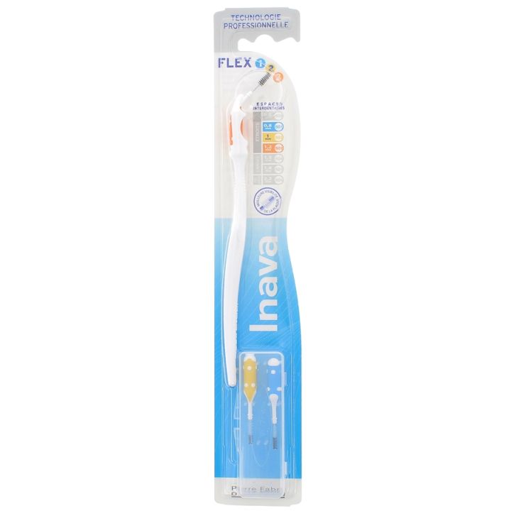 Langer Griff und Flex Bürsten 1 2 3 Inava - 1 Bürste und 3 gemischte Bürsten