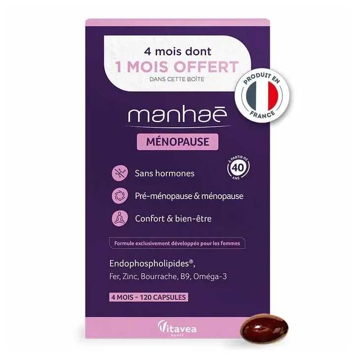 Manhaé Weiblichkeit Menopause Nutrisanté - Packung mit 120 Kapseln