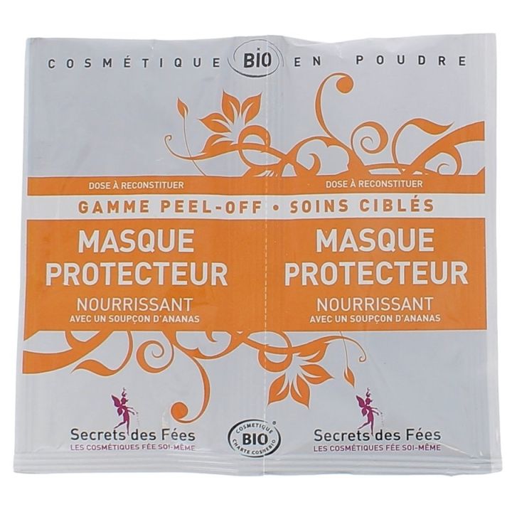 Bio-Nährende Schutzmaske Peel-Off Secrets des Fées - 2 Masken à 8 g