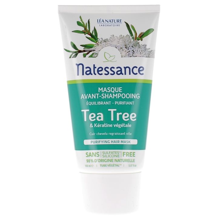 Tea Tree Vorwaschmaske Natessance - 150ml Pflanzenröhre