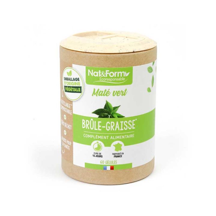 Ecoresponsabler grüner Mate Nat&Form - Dose mit 60 Kapseln