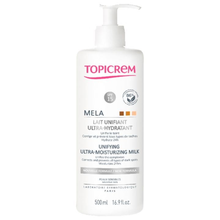 Mela Milch aufhellend ultra-hydratierend Topicrem - Pumpflasche 500ml