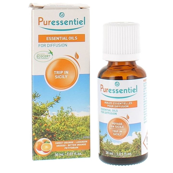 Mischung für die Diffusion Reise nach Sizilien bio Puressentiel - Flasche 30 ml