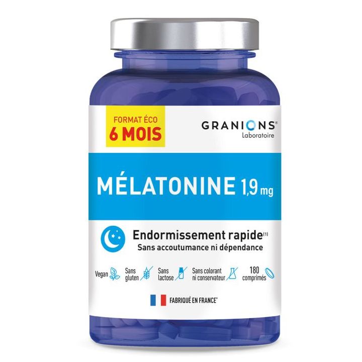 Melatonin 1,9 mg schnelle Einschlafhilfe Granions - Dose mit 180 Tabletten