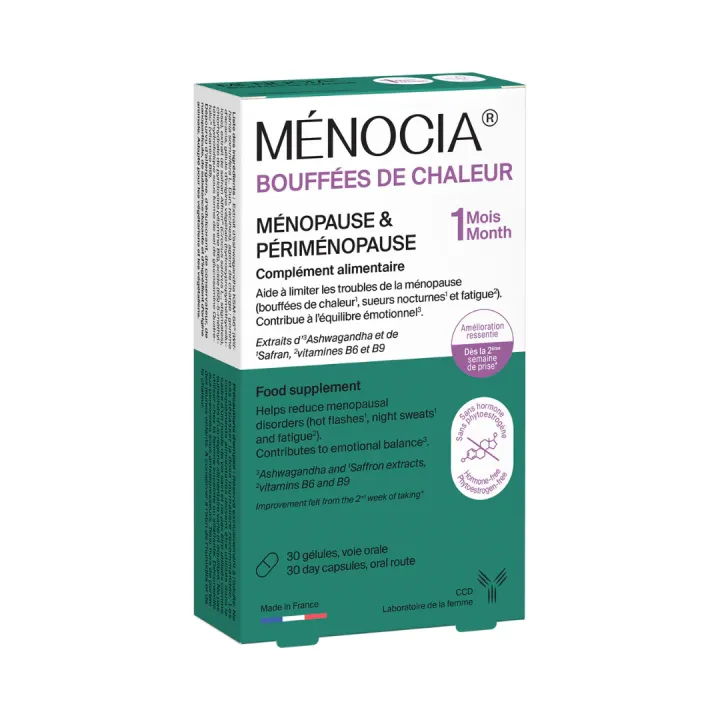 Ménocia Hitzewallungen CCD - Packung mit 30 Kapseln