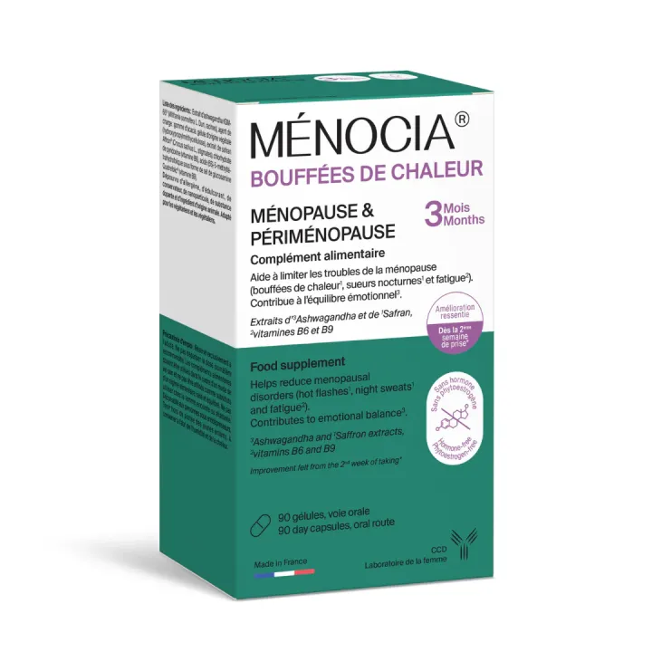 Ménocia Hitzewallungen CCD - Packung mit 90 Kapseln