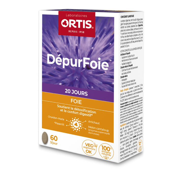 Depurfoie Ortis - Packung mit 60 Tabletten