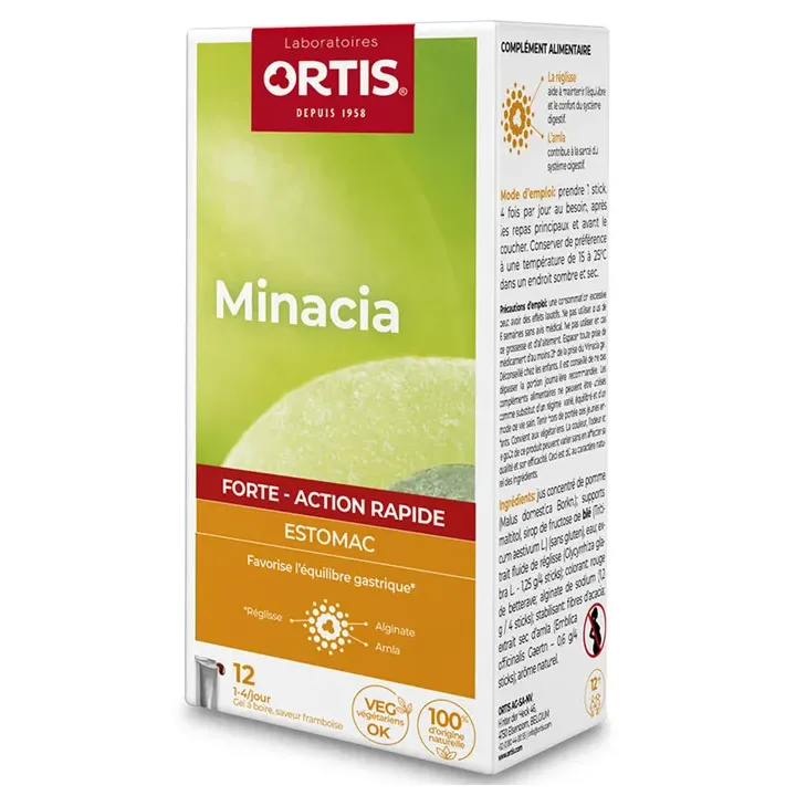 Minacia Forte Magen schnelle Wirkung Ortis - Packung mit 12 Sticks